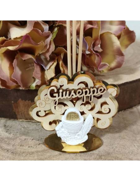 Albero della vita bomboniere profumatore ambiente calice JHS e nome personalizzato