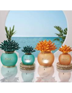 Luci led lampade tonde Melaverde bomboniere corallo in ceramica colorata