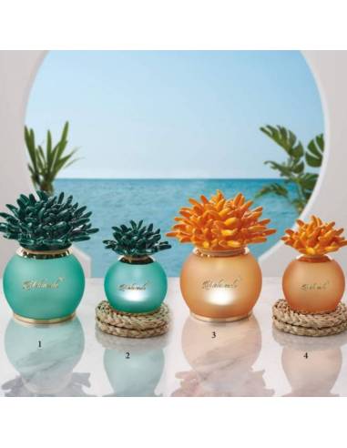 Luci led lampade tonde Melaverde bomboniere corallo in ceramica colorata