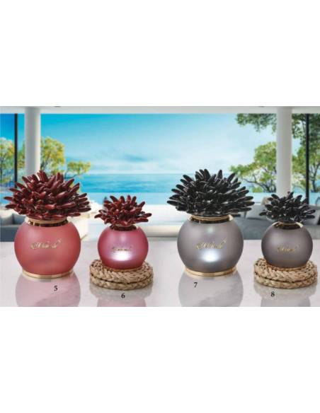 Luci led lampade tonde Melaverde bomboniere corallo in ceramica colorata | Sindy Bomboniere