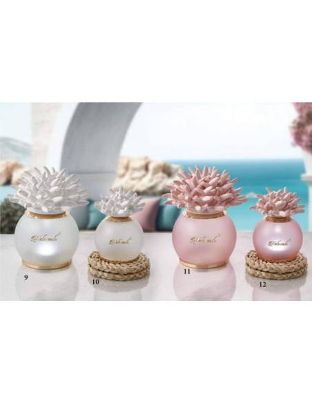 Luci led lampade tonde Melaverde bomboniere corallo in ceramica colorata | Sindy Bomboniere