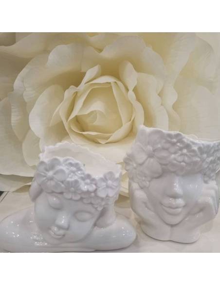 Candele profumate bomboniere Harmony statue volti in ceramica