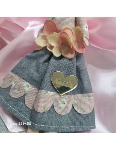 Bomboniere Battesimo bambole di pezza con fiocco da appendere | Sindy Bomboniere