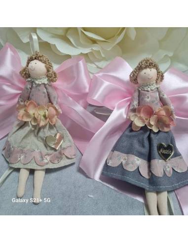 Bomboniere Comunione bambole di pezza con fiocco da appendere