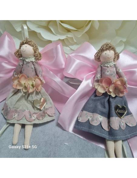 Bomboniere Comunione bambole di pezza con fiocco da appendere