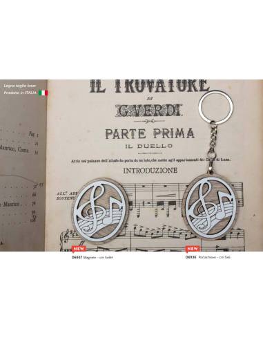 Bomboniere utili tema musica Cuorematto in legno