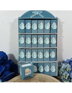 Portaconfetti Battesimo personalizzate maschio libro con libreria