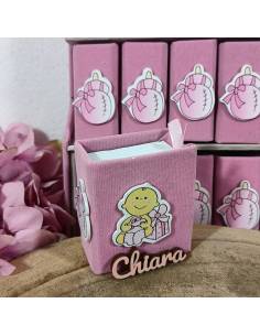 Portaconfetti Battesimo personalizzate bimba libro con libreria 2