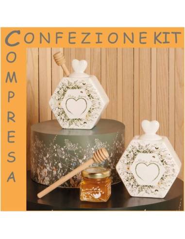 Claraluna bomboniere portamiele decoro floreale shop online