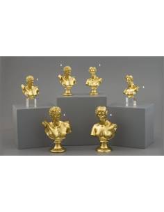 Bomboniere eleganti statue mezzo busto dorate Melograno Made in Italy