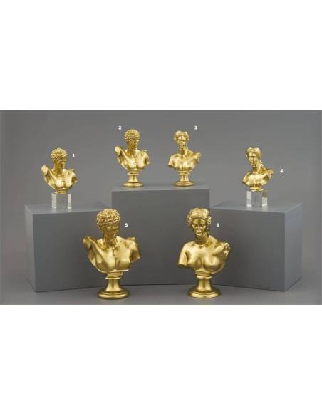 Bomboniere eleganti statue mezzo busto dorate Melograno Made in Italy