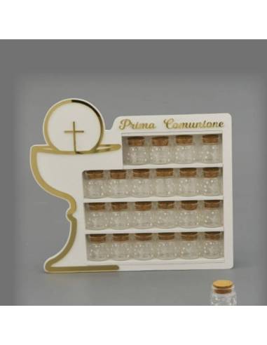 Bomboniere in vetro barattoli portaconfetti Melograno in mobiletto