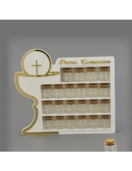 Bomboniere in vetro barattoli portaconfetti Melograno in mobiletto