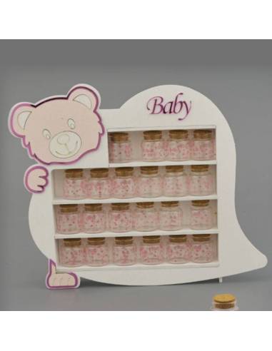 Bomboniere portaconfetti vasetti in vetro in mobiletto Melograno