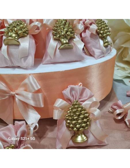 Bomboniere pigna siciliana sacchetto in coordinato