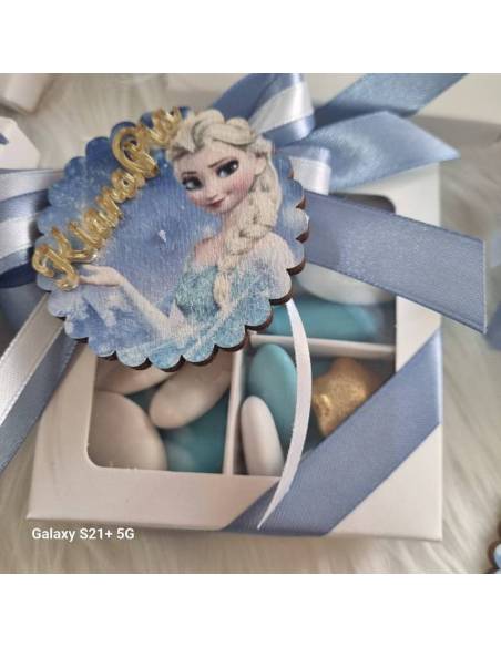 Scatole degustazione confetti calamite frozen bomboniere personalizzate