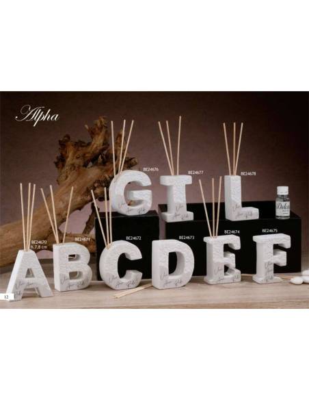Profumatori bomboniere Dolcicose lettera con frase Linea Alpha