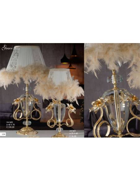 Bomboniere raffinate ed eleganti lampade da tavolo Grace Design dettagli dorati