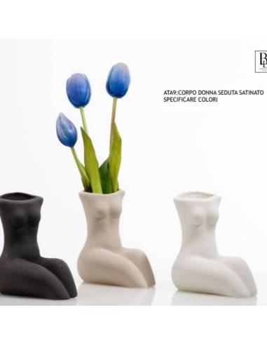 Vaso porta fiori corpo donna seduta bomboniere Buba Design