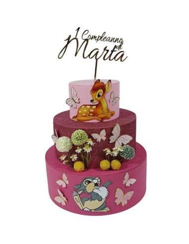 Struttura torta espositiva animali bambi