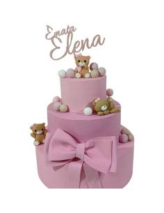 Struttura torta espositiva bomboniere orsetti bambina