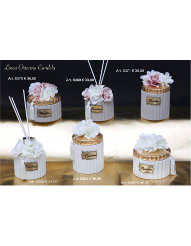 Profumatori ambiente e candele colorate Marechiaro bomboniere decoro floreale