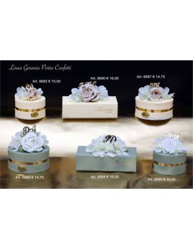Scatoline portaconfetti Marechiaro decoro floreale Linea Geranio Porta Confetti