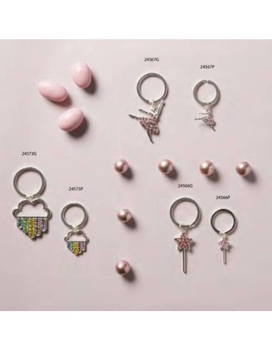 Bomboniere portachiavi argentati Claraluna Battesimo Comunione bimba