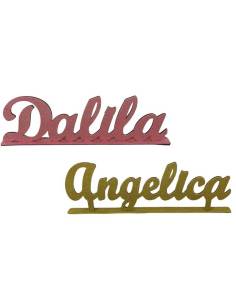 Nome in legno glitterato personalizzato 2