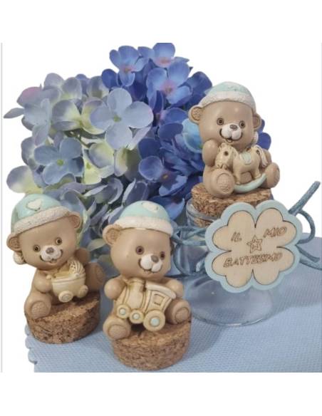 Vasetto orsetto bomboniera battesimo bimbo collezione mille cuori