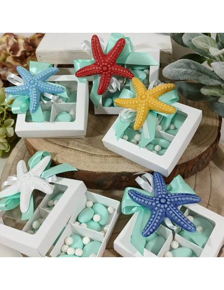 Bomboniere stella marina in ceramica confettata a colore