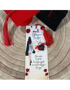 Bomboniere personalizzate coccinella su segnalibro portafortuna