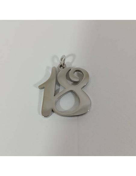 Charm argentato bomboniere 18 anni acciaio