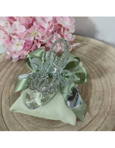 Bomboniera scarpetta di Cenerentola argento confezione personalizzata