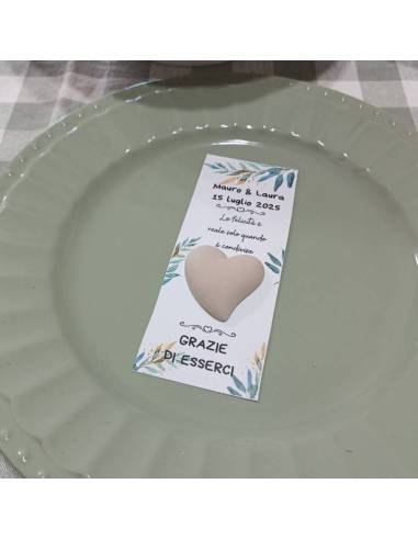 Segnaposto Matrimonio personalizzati cuore elegante