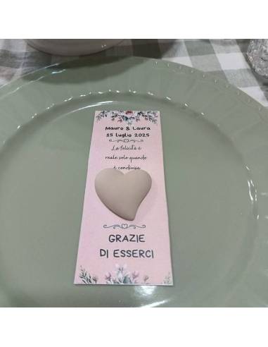 Bomboniere per Matrimonio Segnaposto personalizzato cuore tortora