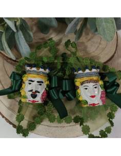 Bomboniere siciliane testa di moro calamite complete