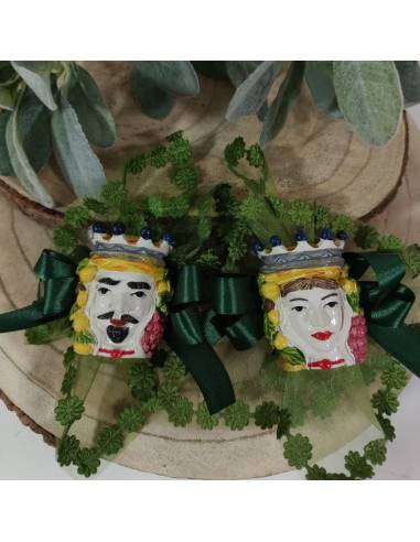 Bomboniere siciliane testa di moro calamite complete