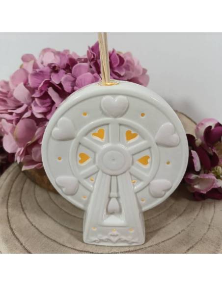 Bomboniere Battesimo bimba profumatore ruota panoramica led