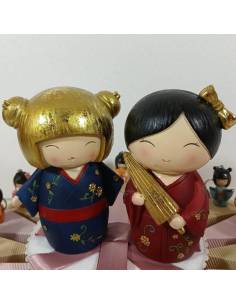 Torta bomboniera giapponesina geisha portachiavi battesimo nascita bimba comunione 2