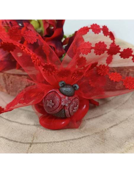 Sacchetti portaconfetti coccinella calamite portafortuna