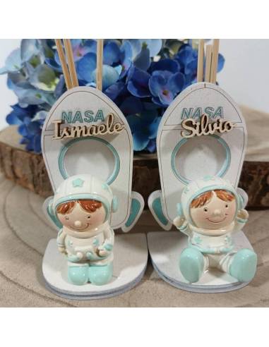 Bomboniere Battesimo bimbo profumatore personalizzato astronauta