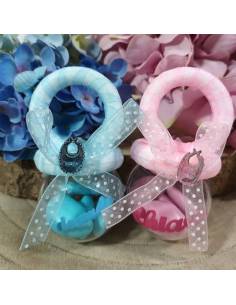 Portaconfetti nascita bimba personalizzati ciuccio in plexiglass