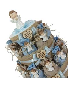 Torta bomboniere Comunione bimbo angelo a calamita su sacchetto