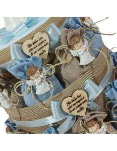 Torta bomboniere Comunione bimbo angelo a calamita su sacchetto 2