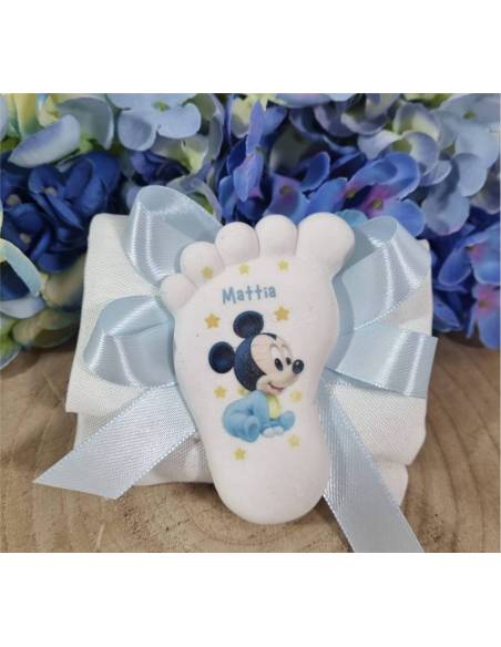 Bomboniere Topolino baby personalizzate piedino calamita