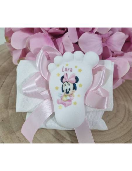 Piedino bomboniere disney minnie personalizzato con nome
