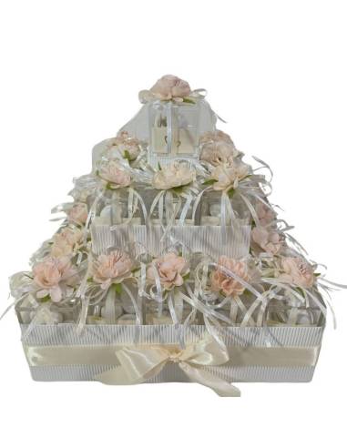 Bomboniere Matrimonio scatole portaconfetti in plexiglass decoro tema floreale