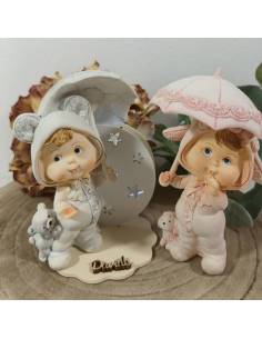 Bomboniere lampade led mezza luna statuina con ombrello nome personalizzato