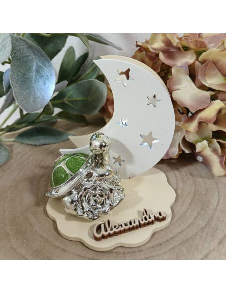 Bomboniere Comunione utili lampada luce led mezzaluna statuina tartaruga con nome personalizzato